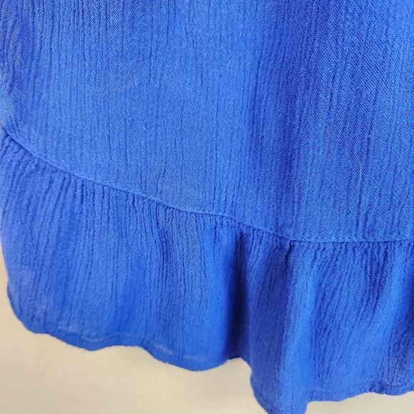 INC International Concepts Women’s Peasant Blouse XL Blue Relaxed Fit EUC - Picture 10 of 14